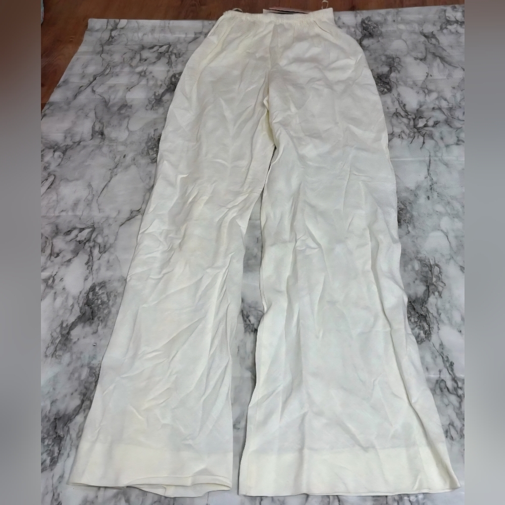Cult Gaia Kersti Pant Off White linen blend Lightweight Pants high rise NWT XS - Picture 3 of 8